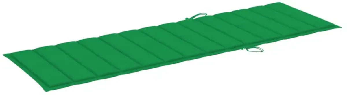 vidaXL Sun Lounger Cushion Green 78.7"x23.6"x1.6" Fabric