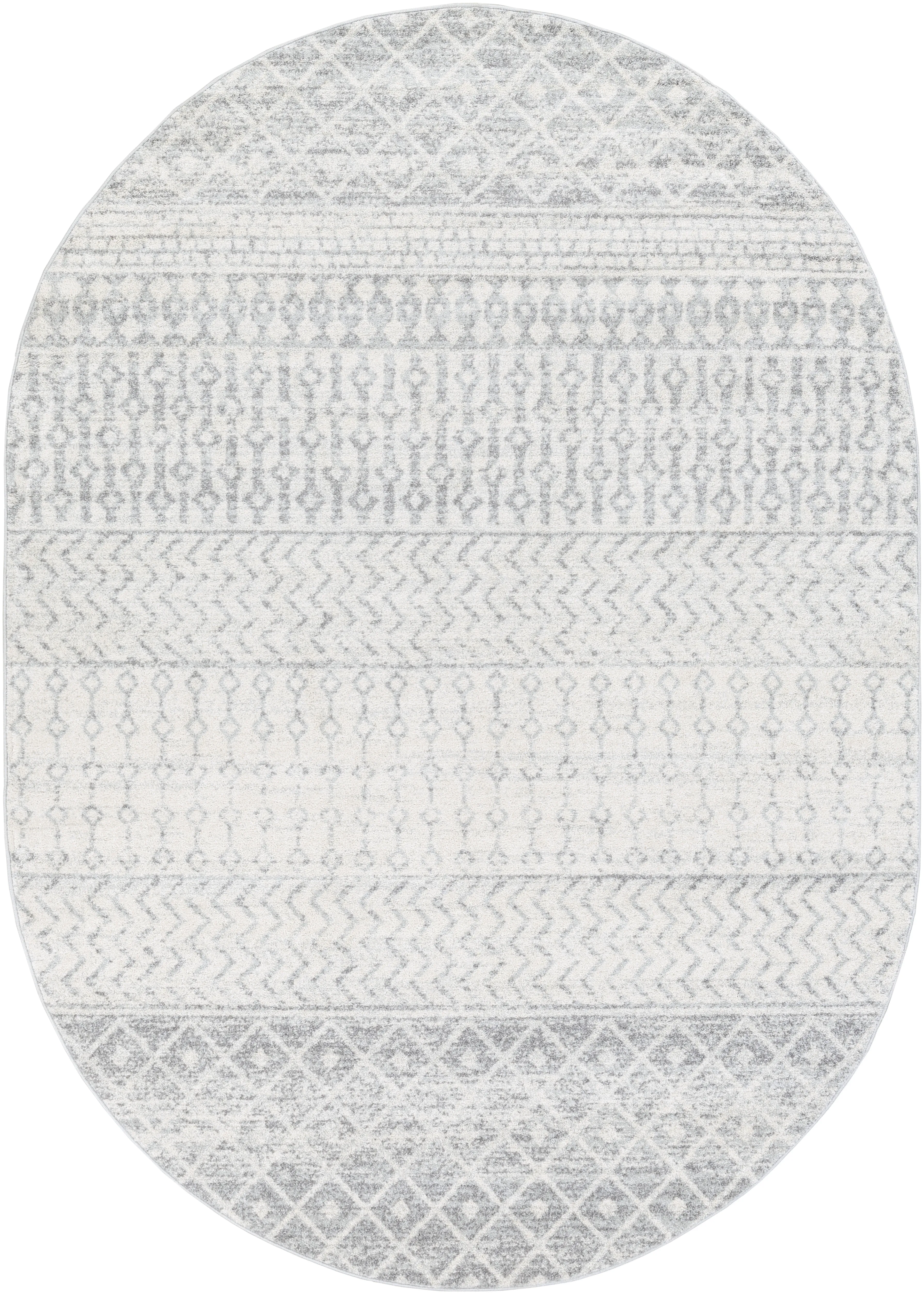 Elaziz ELZ-2345 4' x 6' Oval Gray Rug