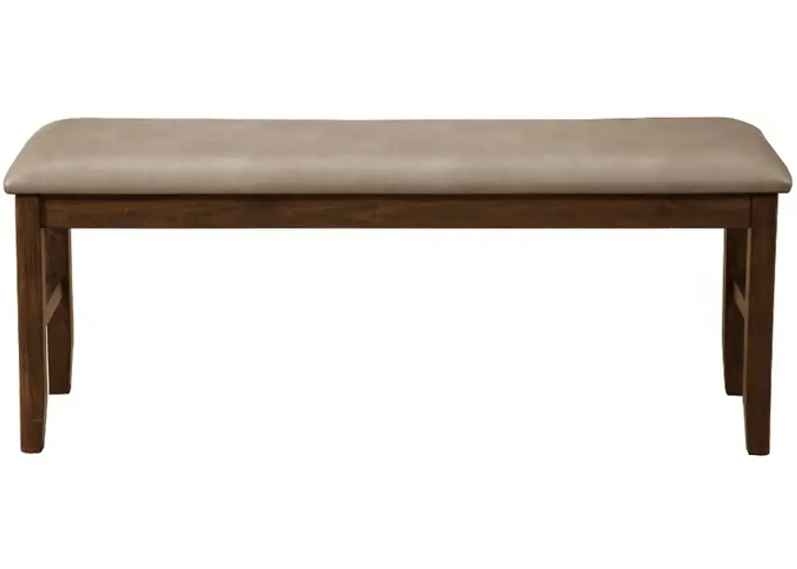 Rubberwood Dining Bench With Padded Upholstery Brown-Benzara