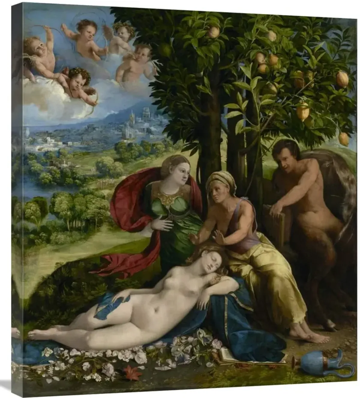 Mythological Scene-Canvas Art-26.7x30