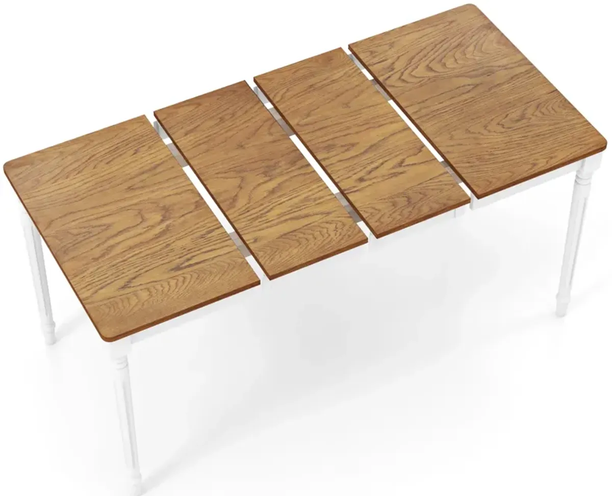 Extendable Dining Table with Rubber Wood Legs for 4-8 People