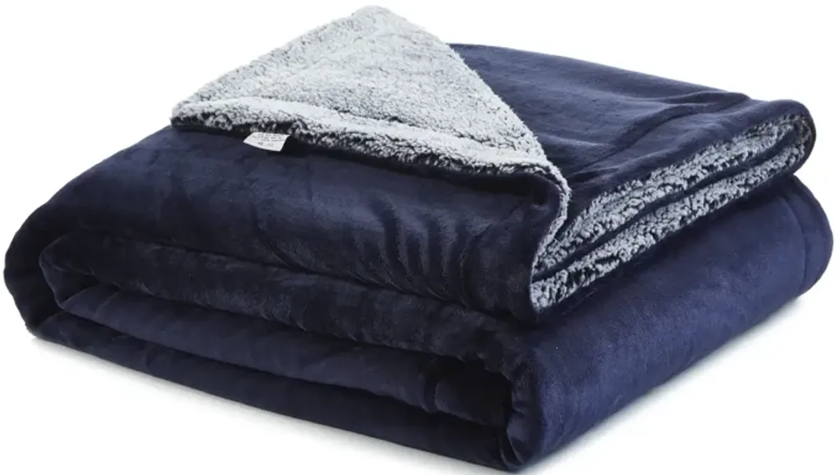 Cozy Tyme Babineaux Flannel Reversible Heathered Sherpa Throw Blanket 90"x90"