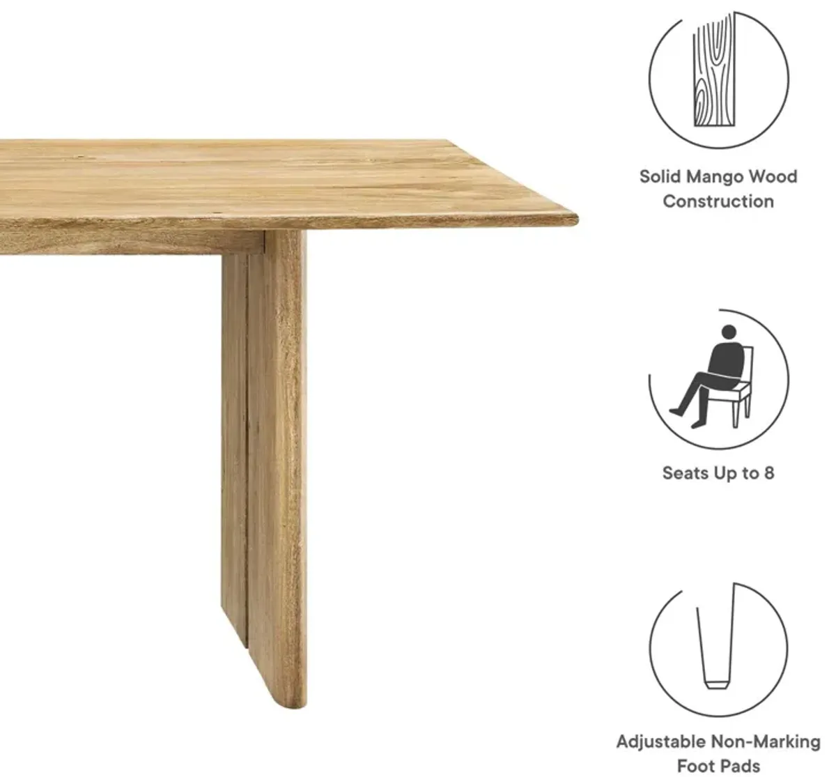 Modway - Amistad 86" Wood Dining Table Walnut