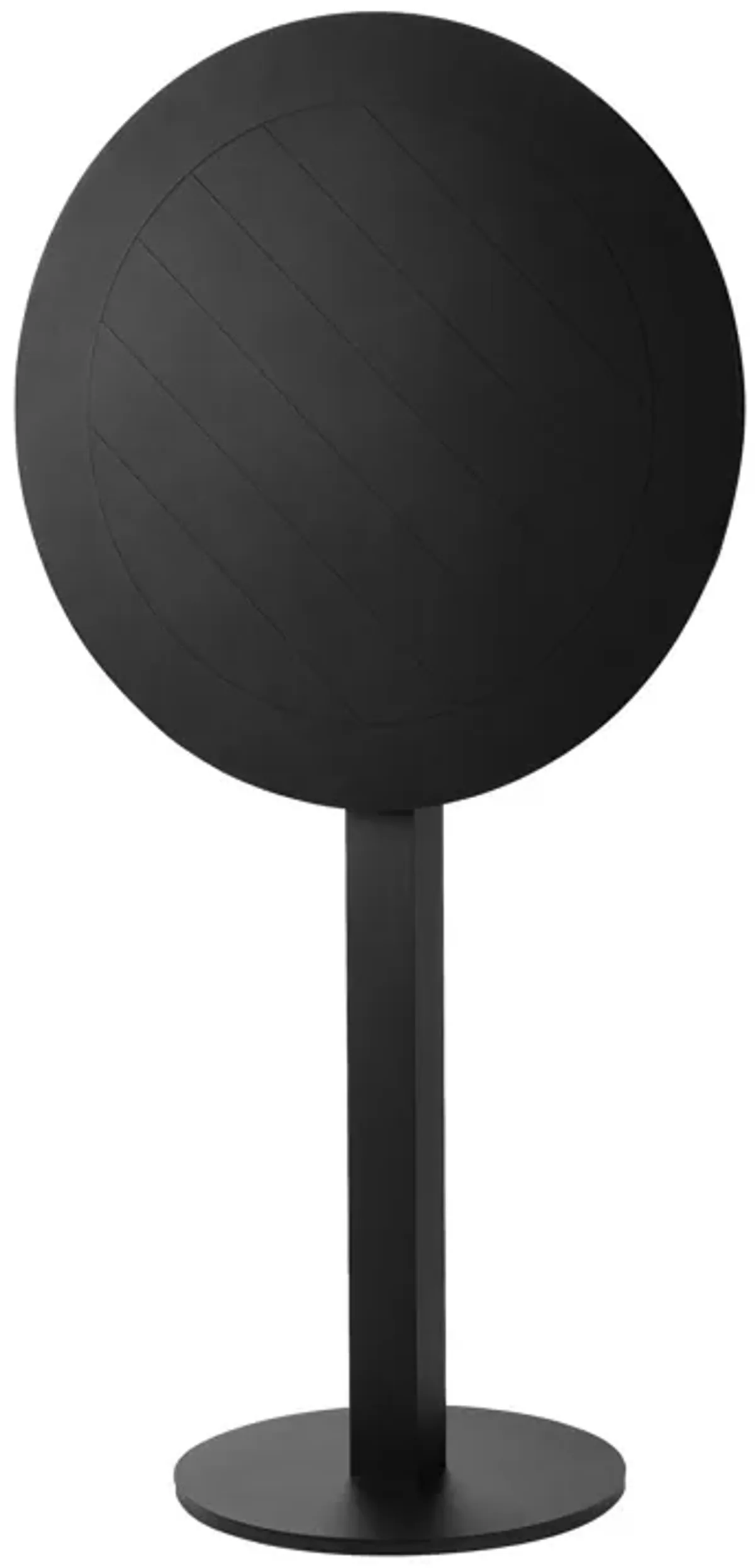 Ollie 48 Inch Patio Dining Table, Aluminum Frame and Round Tabletop, Black-Benzara