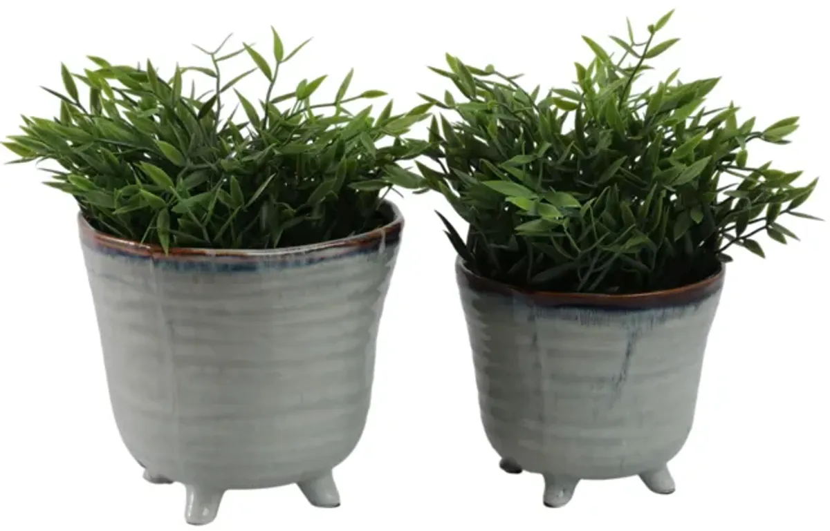 Organic Footed Planters, Blue
