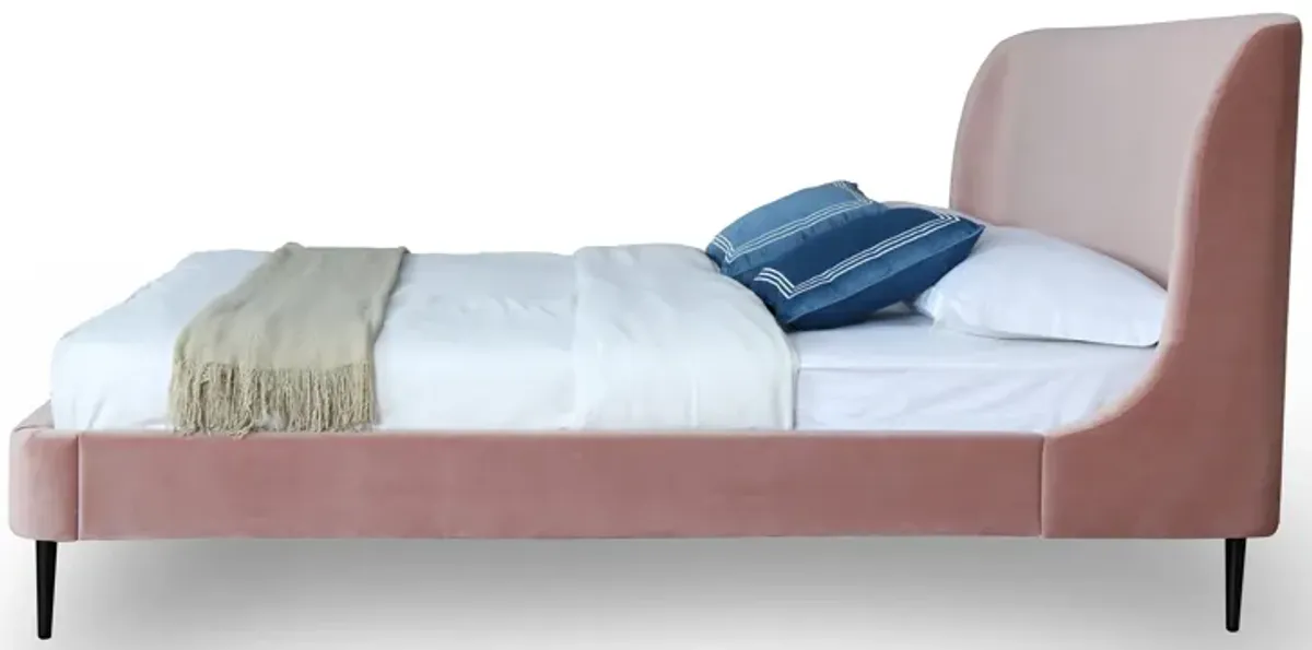 Heather Full Bed in Blush with Black Legs