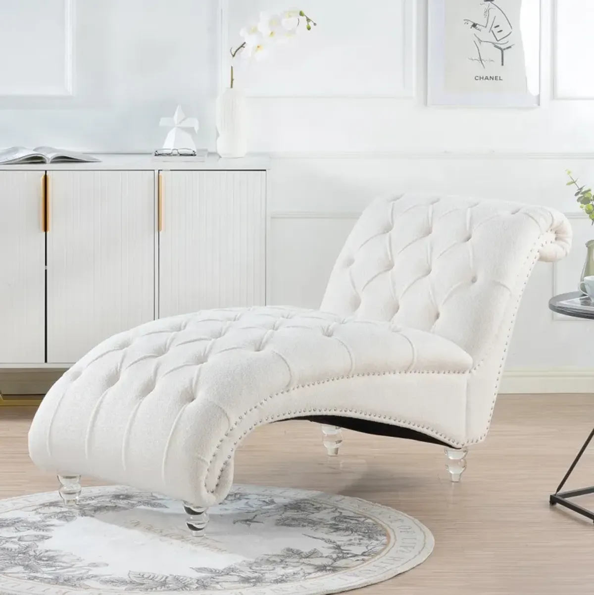 Tufted Armless Chaise Lounge