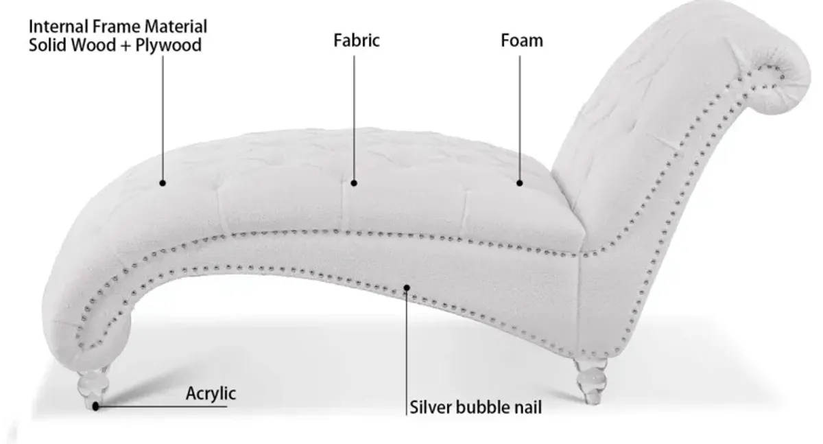 Tufted Armless Chaise Lounge