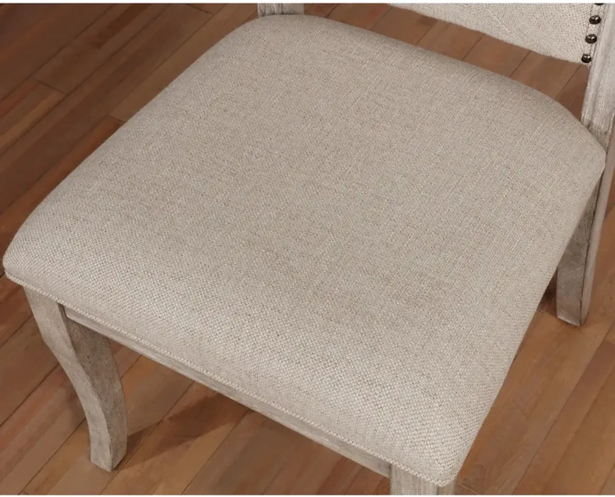 Streamdale Rustic Natural Fabric Dining Chairs, Set of 2