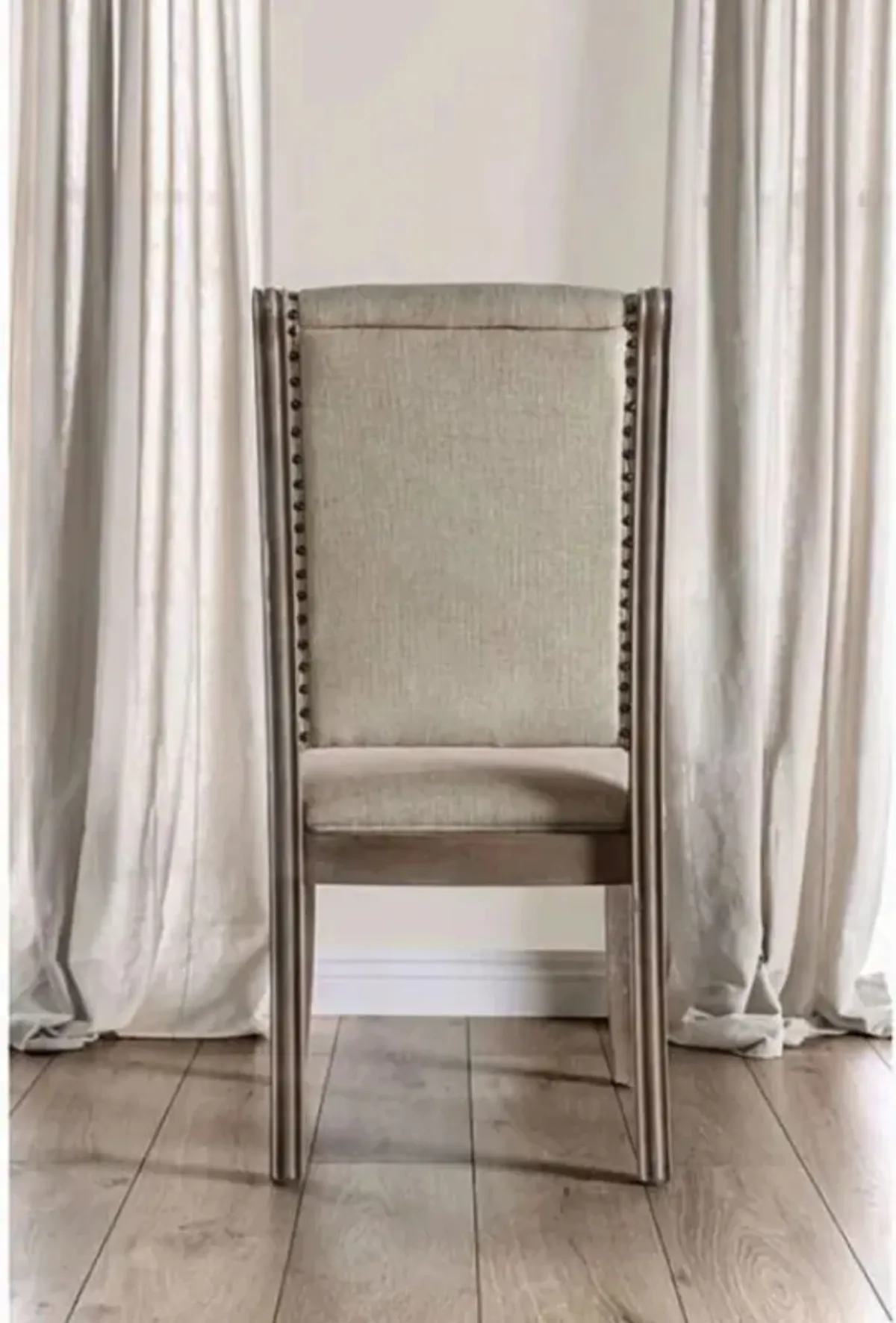 Streamdale Rustic Natural Fabric Dining Chairs, Set of 2
