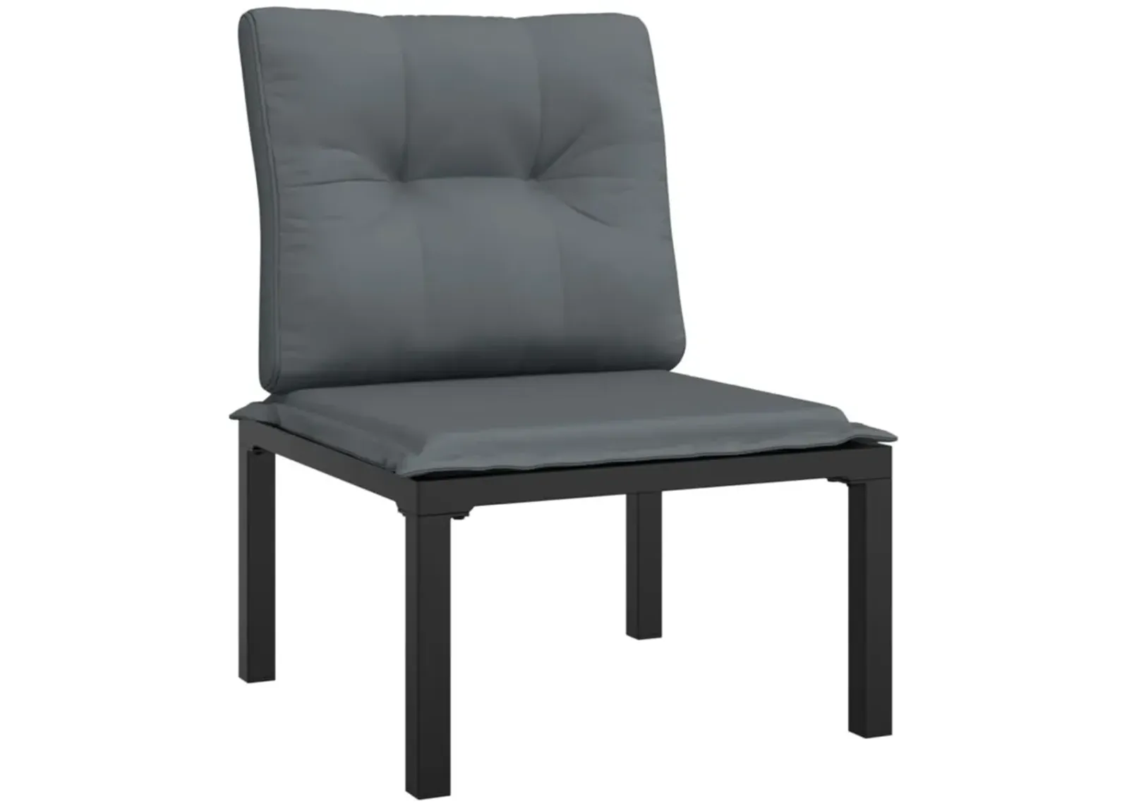 vidaXL Patio Chair with Cushions Black and Gray Poly Rattan