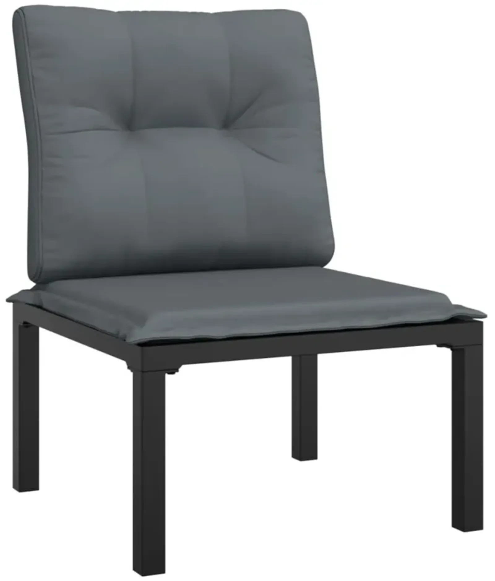 vidaXL Patio Chair with Cushions Black and Gray Poly Rattan