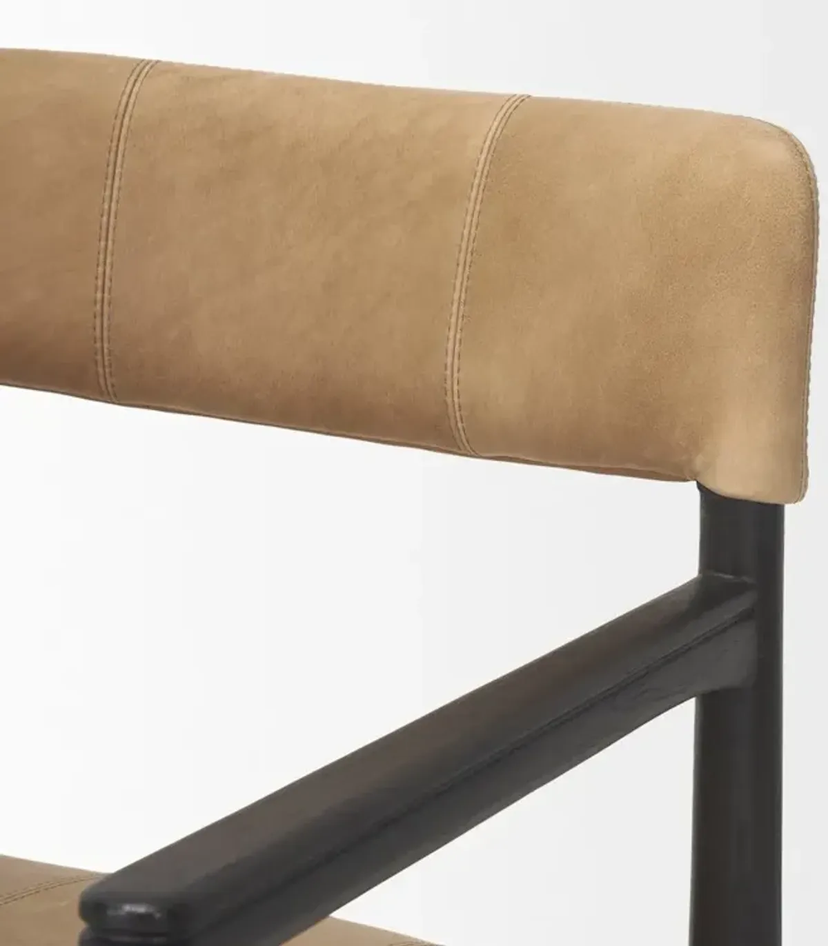 Mercana Furniture & Decor Dark Brown Wood Chestnut Leather Dining Chair