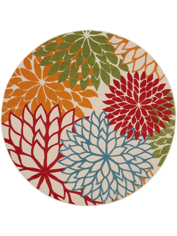 Aloha ALH05 Green 5'3" x Round Rug