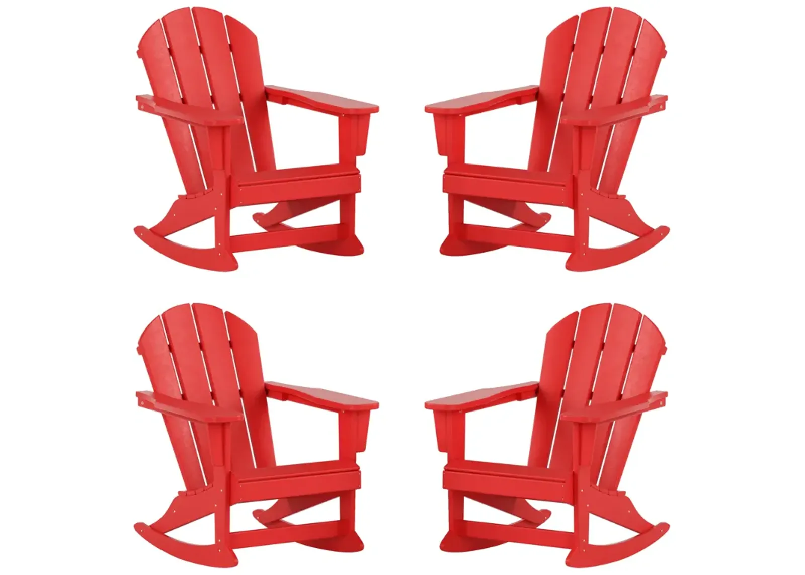 WestinTrends Outdoor Rocking Poly Adirondack Chair (Set Of 4)