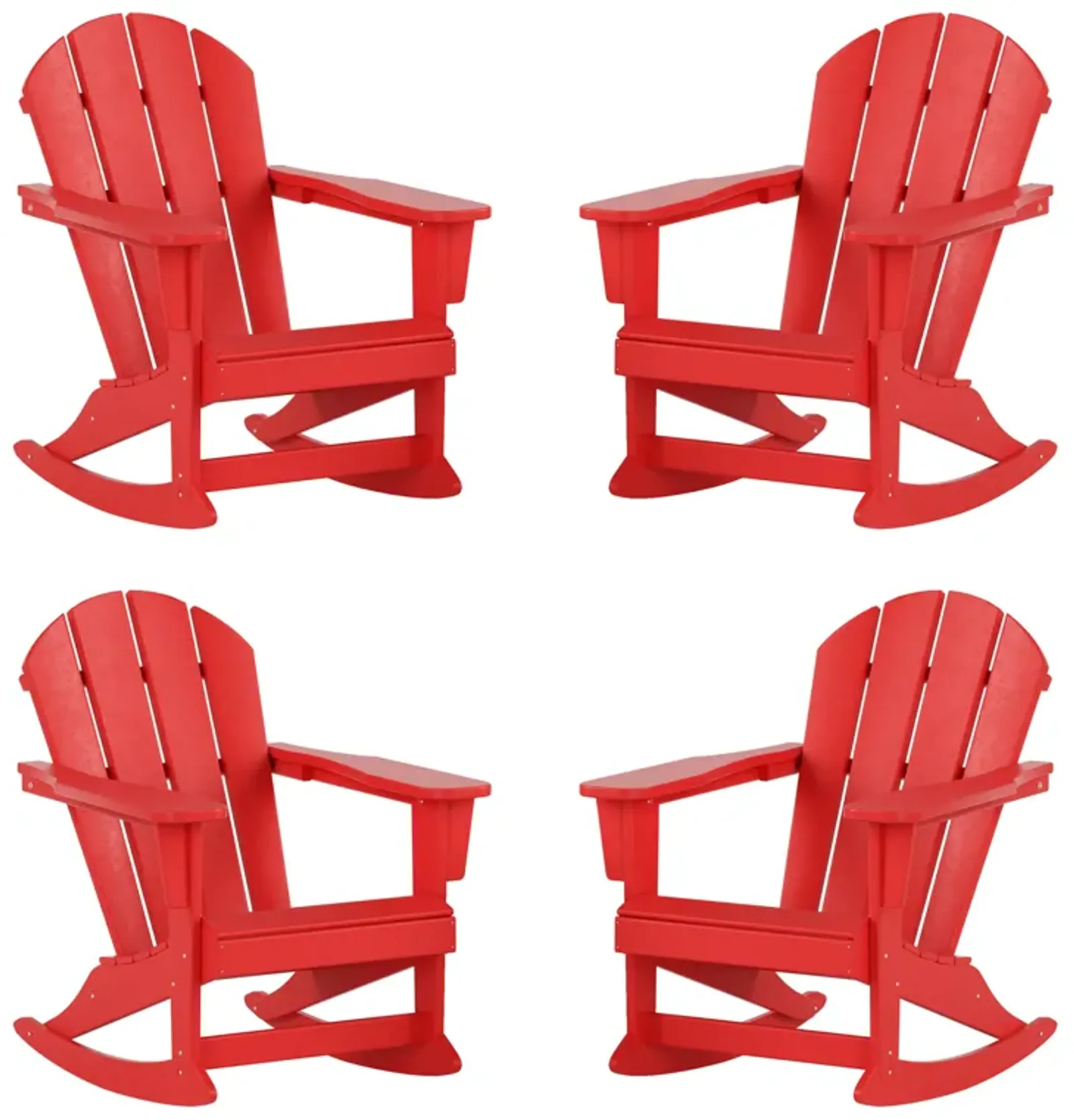 WestinTrends Outdoor Rocking Poly Adirondack Chair (Set Of 4)