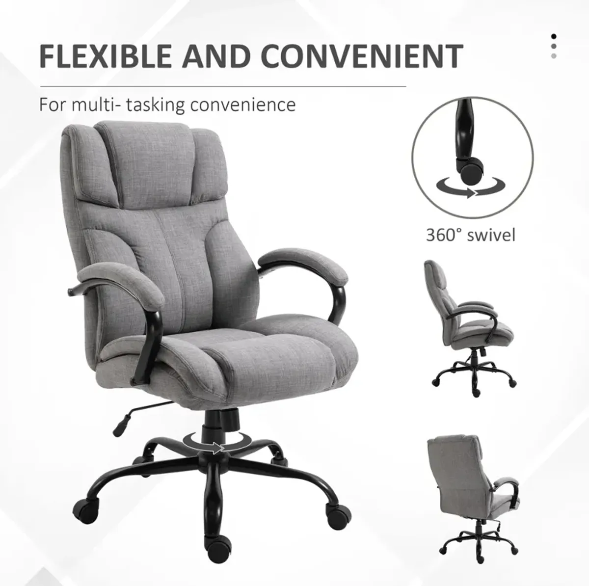 Light Grey Executive Seat: Big & Tall 500lbs Office Chair