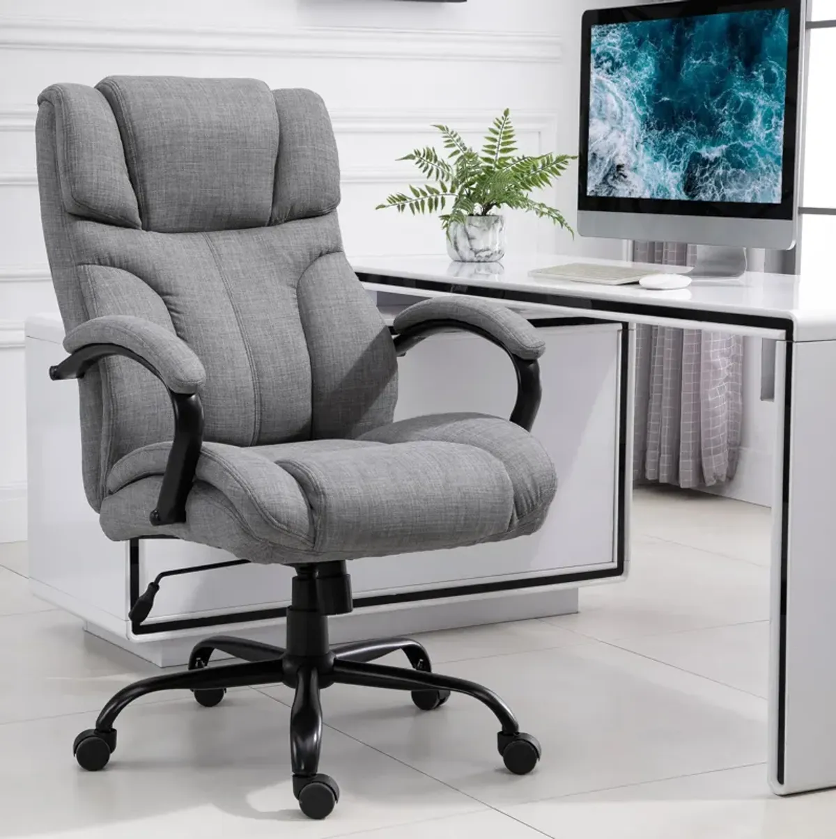 Light Grey Executive Seat: Big & Tall 500lbs Office Chair