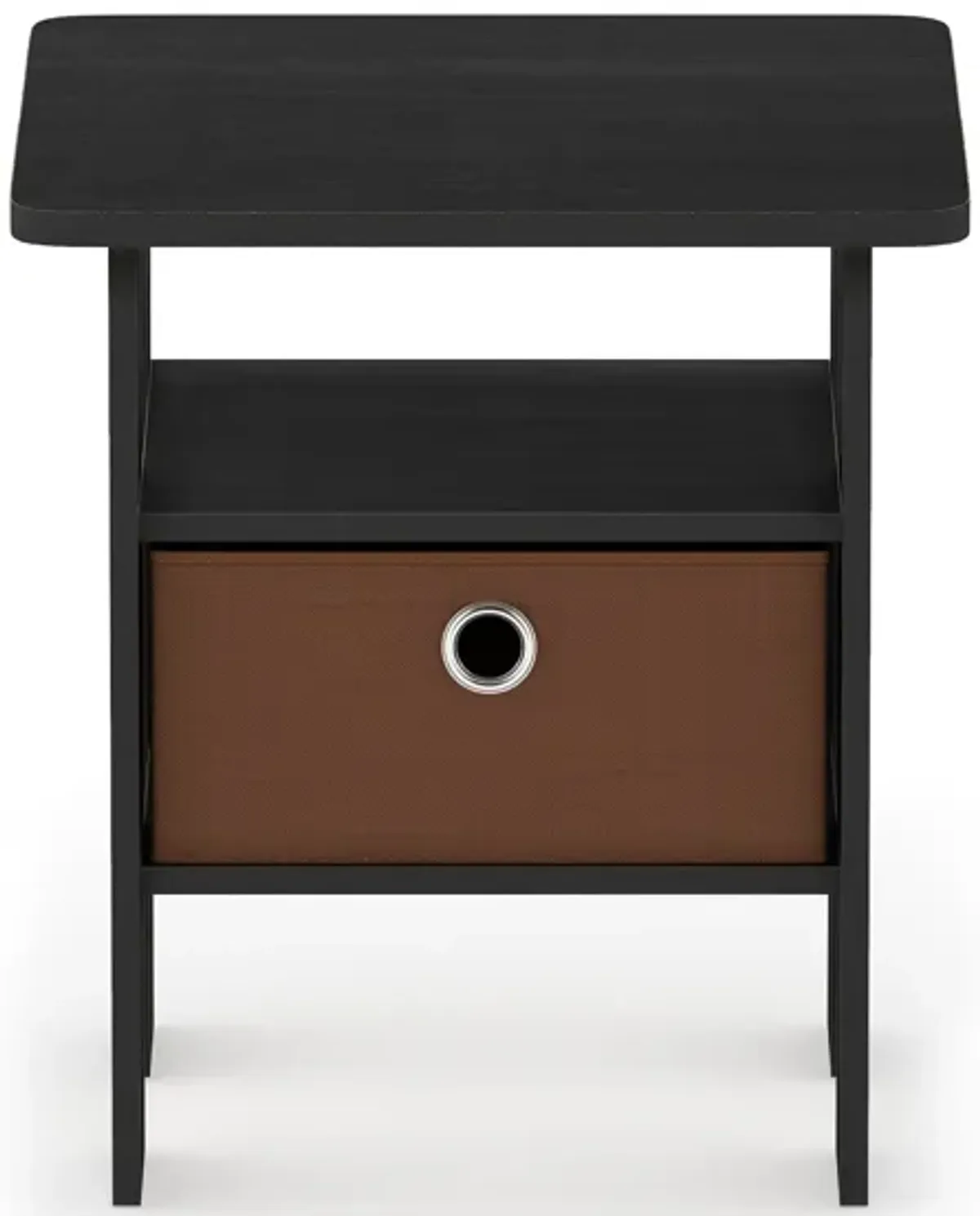 Furinno Andrey End Table / Side Table / Night Stand / Bedside Table with Bin Drawer, Americano/Medium Brown