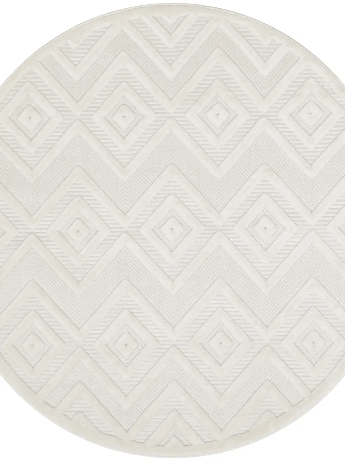 Versatile NRV01 Ivory/White 4' x Round Rug