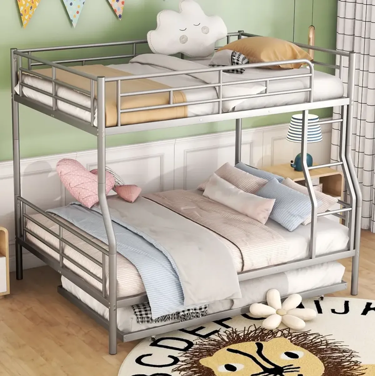 Merax Metal Bunk Bed with Trundle