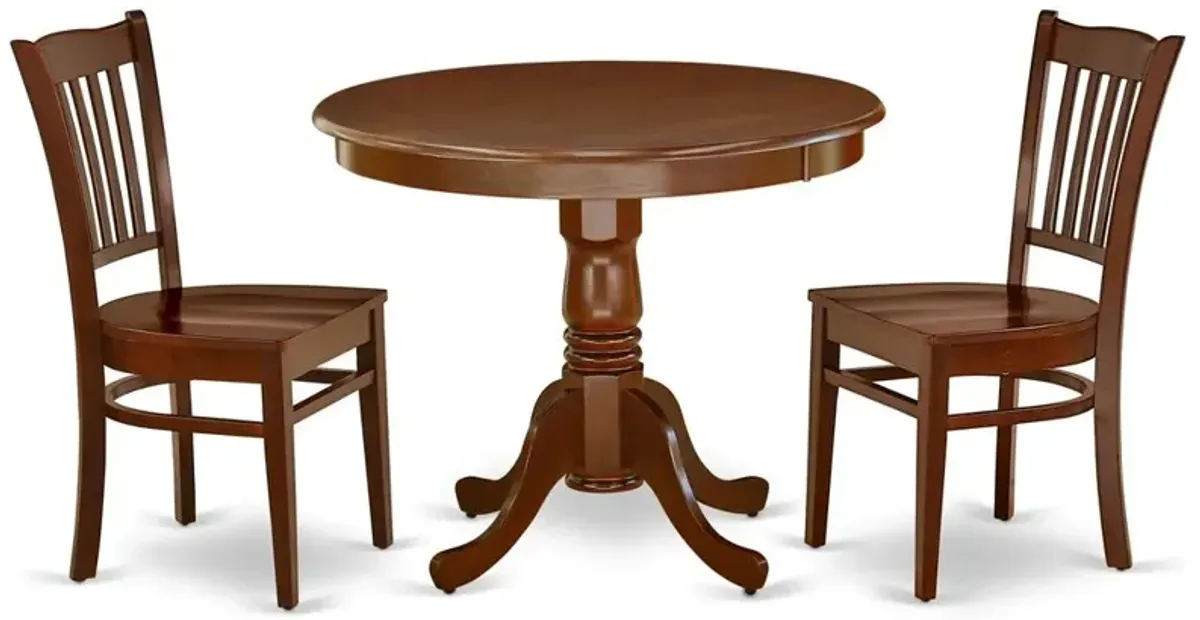 Dining Room Set Mahogany, ANGR3-MAH-W