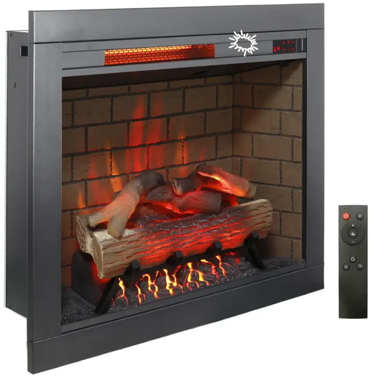 Streamdale 28" Infrared Electric Fireplace with Trim, Touch Panel Heater, Firebox and Sound