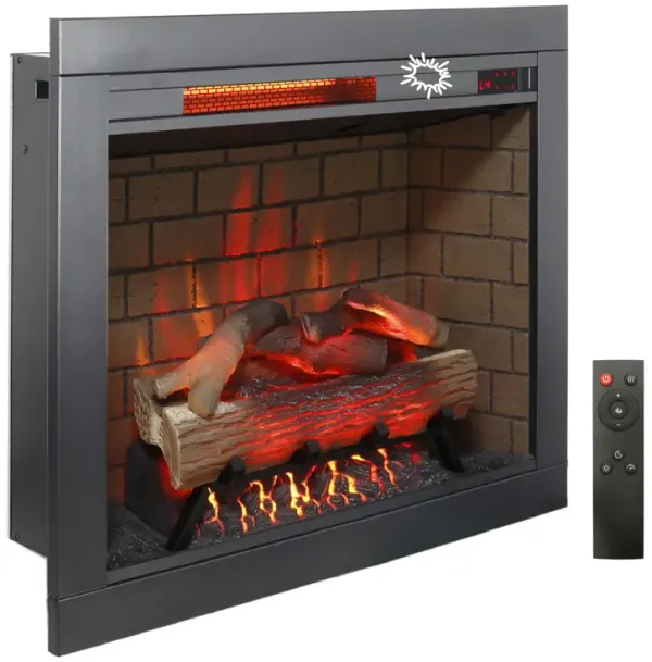 Streamdale 28" Infrared Electric Fireplace with Trim, Touch Panel Heater, Firebox and Sound