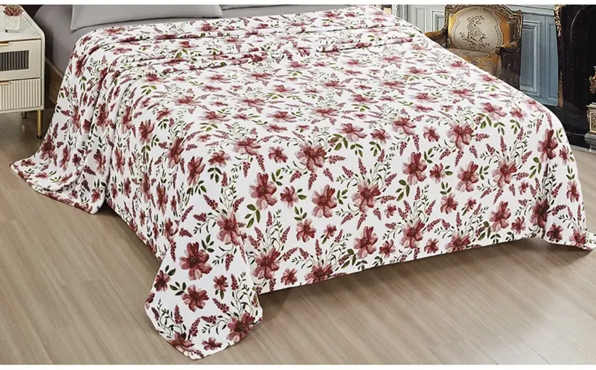 Plazatex Luxurious Ultra Soft Lightweight Rayla Printed Bed Blanket Floral 60" x 90"