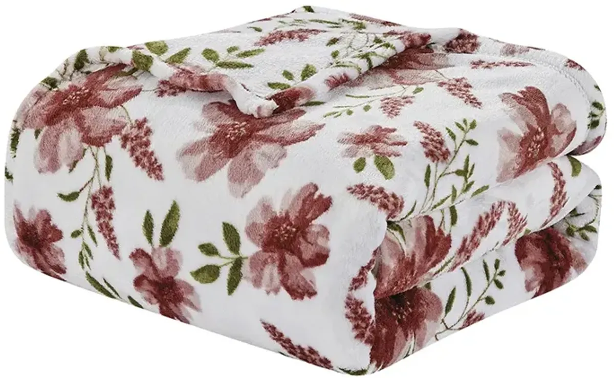 Plazatex Luxurious Ultra Soft Lightweight Rayla Printed Bed Blanket Floral 60" x 90"