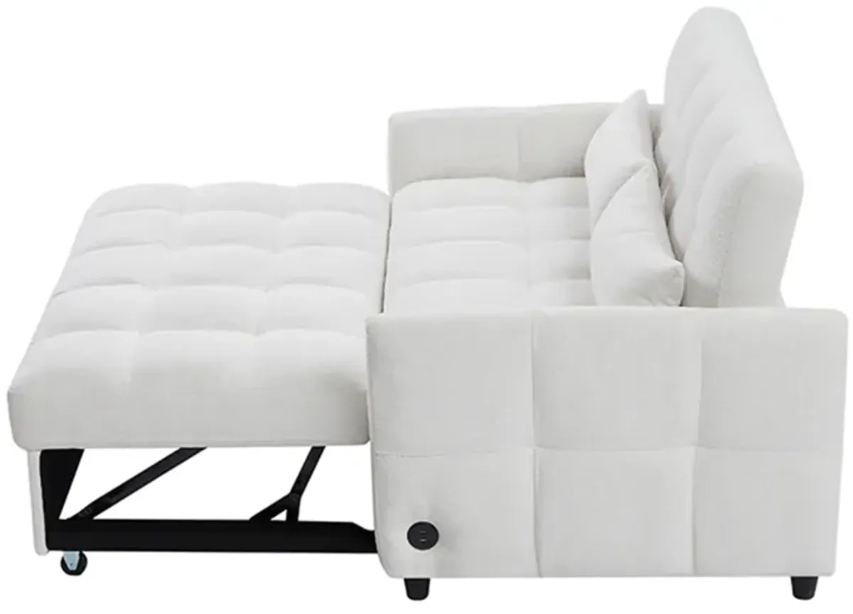 Merax Loveseat Sofa Pull-out Sleeper Sofa with 3 USB Ports