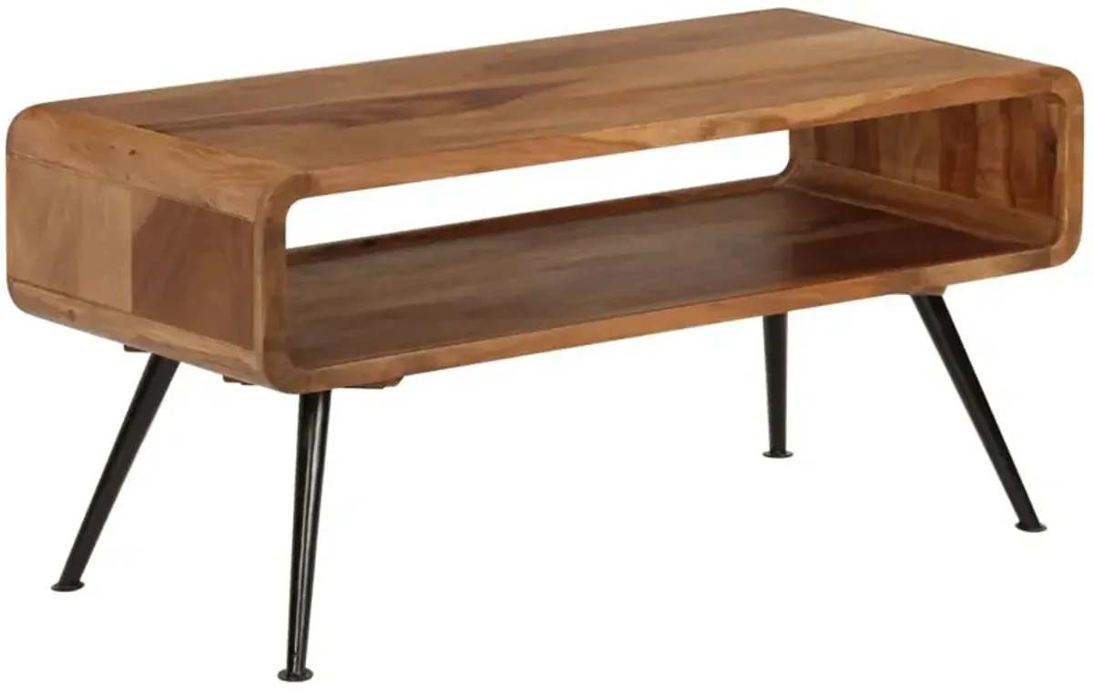 vidaXL Coffee Table Solid Sheesham Wood 37.4x15.7x17.7