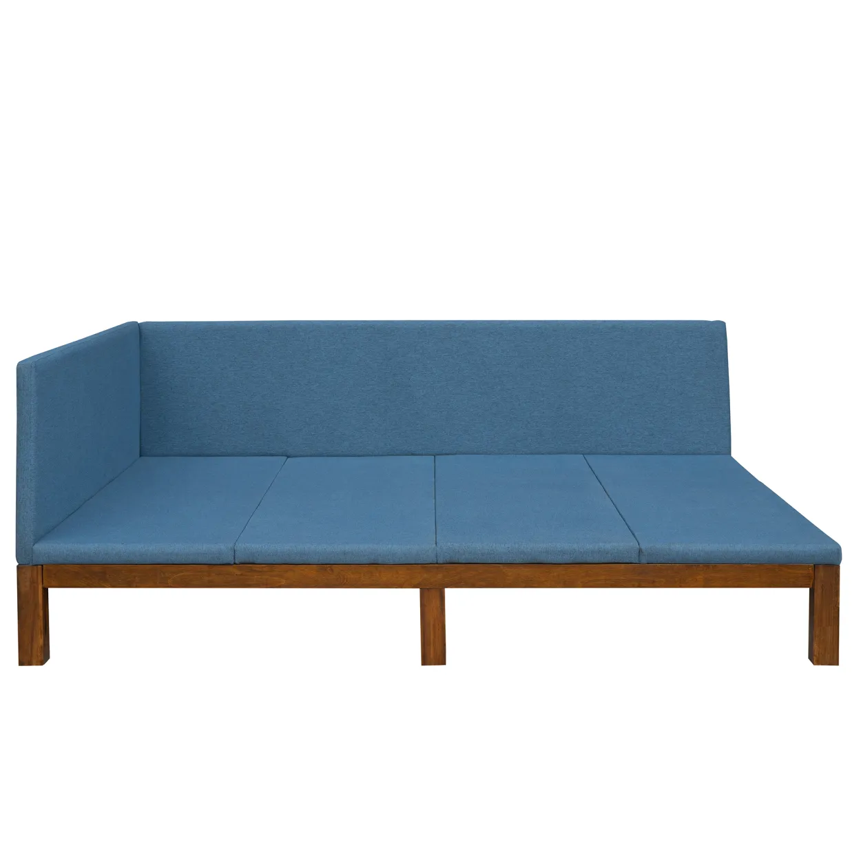 Upholstered Daybed/Sofa Bed Frame Full Size Linen-Blue