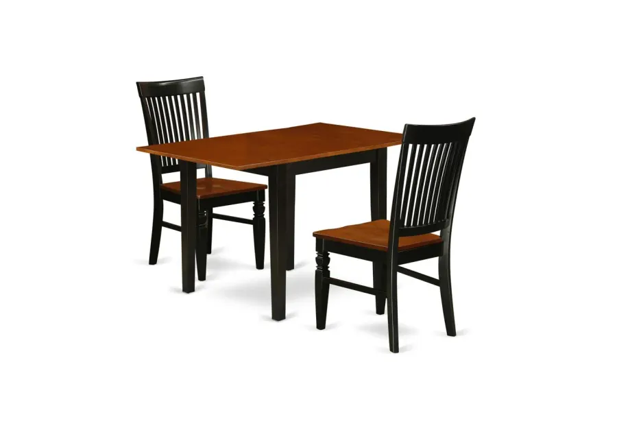 Dining Room Set Black & Cherry, NDWE3-BCH-W