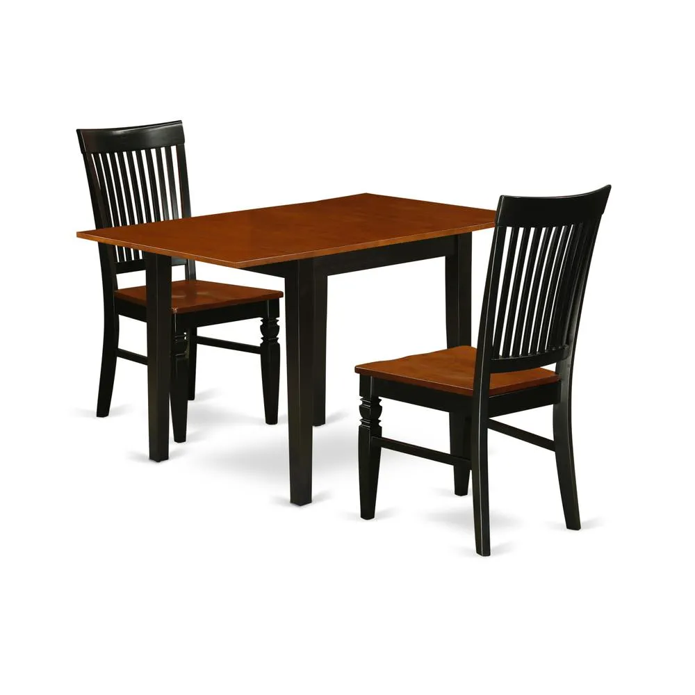 Dining Room Set Black & Cherry, NDWE3-BCH-W