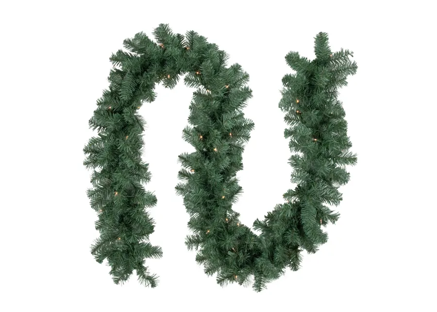 9' x 12" Pre-Lit Colorado Blue Spruce Artificial Christmas Garland  Clear Lights