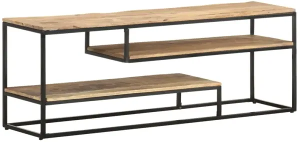 vidaXL TV Cabinet 51.2"x11.8"x17.7" Rough Mango Wood