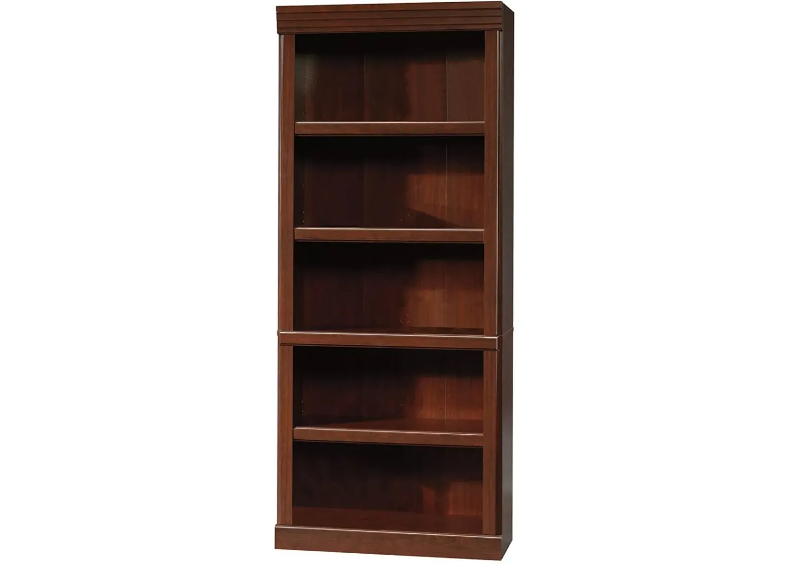 Hivvago 71-inch High 5-Shelf Wooden Bookcase in Cherry Finish