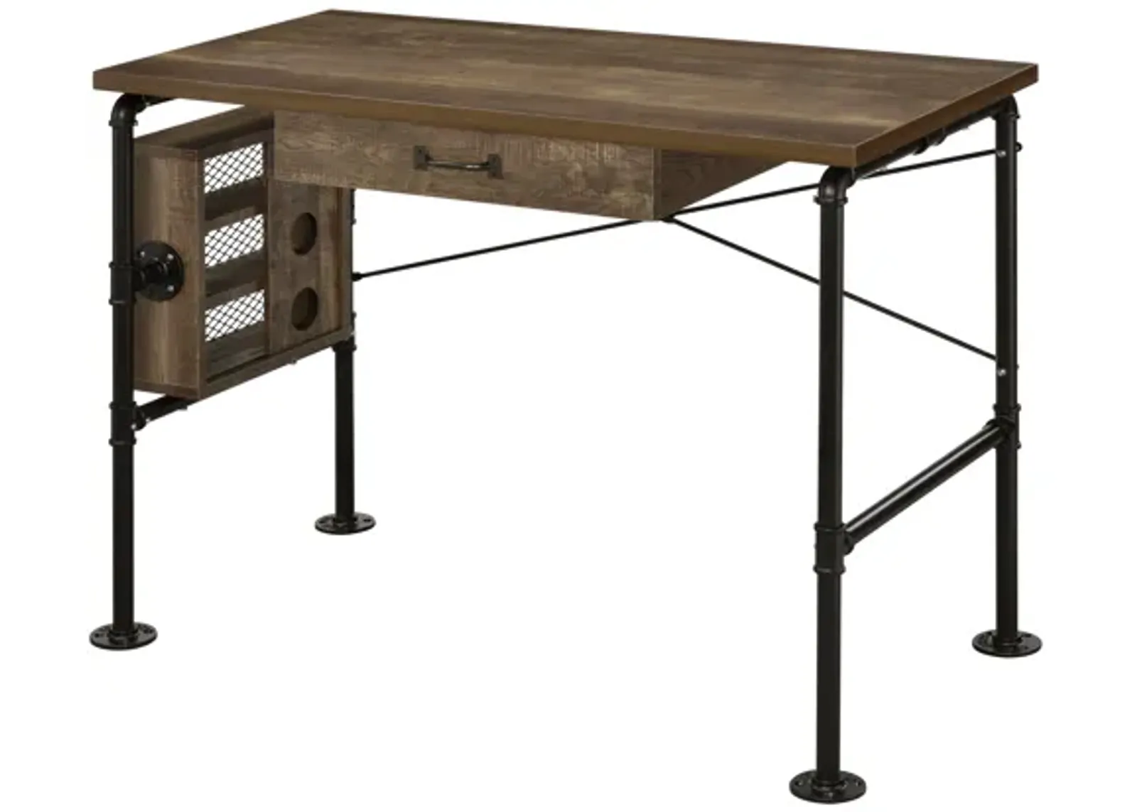 ACME Endang Writing Desk, Weathered Oak & Black Finish