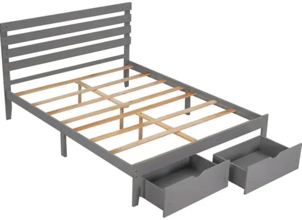 Queen Size Platform Bed With Drawers