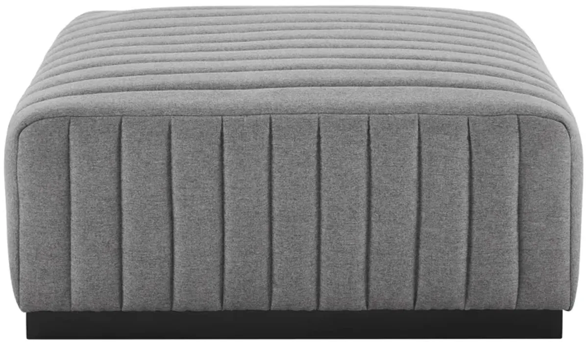 Conjure Channel Tufted Upholstered Fabric Ottoman