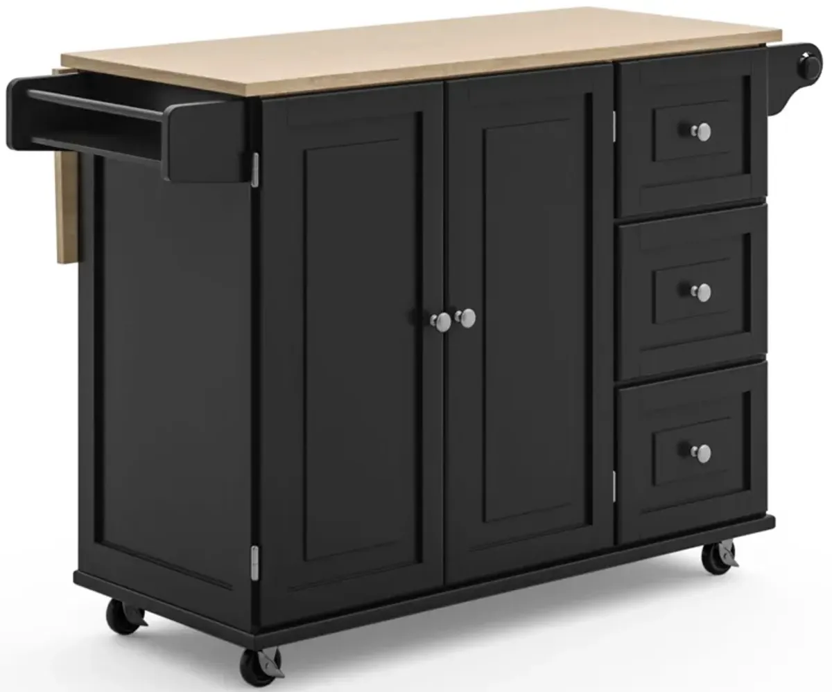 Dolly Madison Black Kitchen Cart