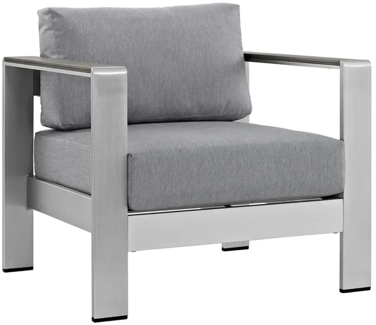 Shore 3 Piece Outdoor Patio Aluminum Set - Silver Gray