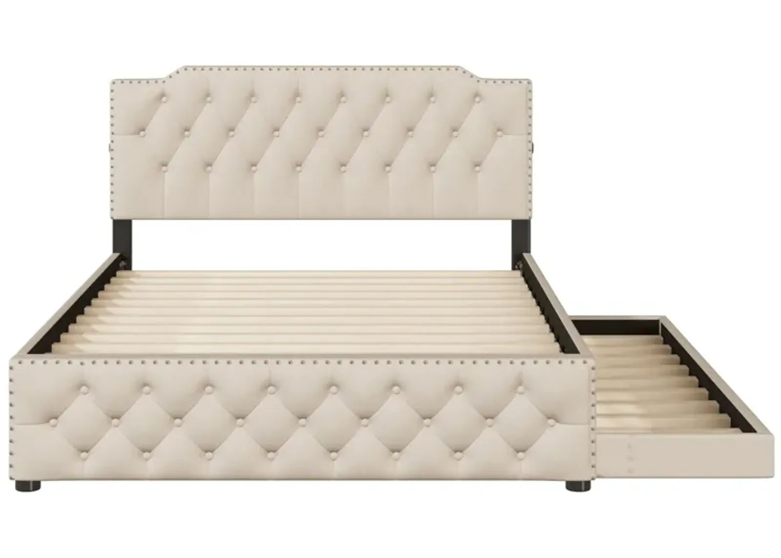 Merax Upholstered Platform Bed with USB Ports