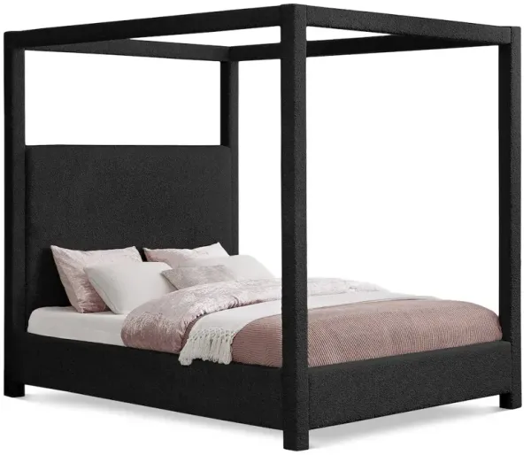 Meridian Furniture Eden Black Boucle Fabric Queen Bed