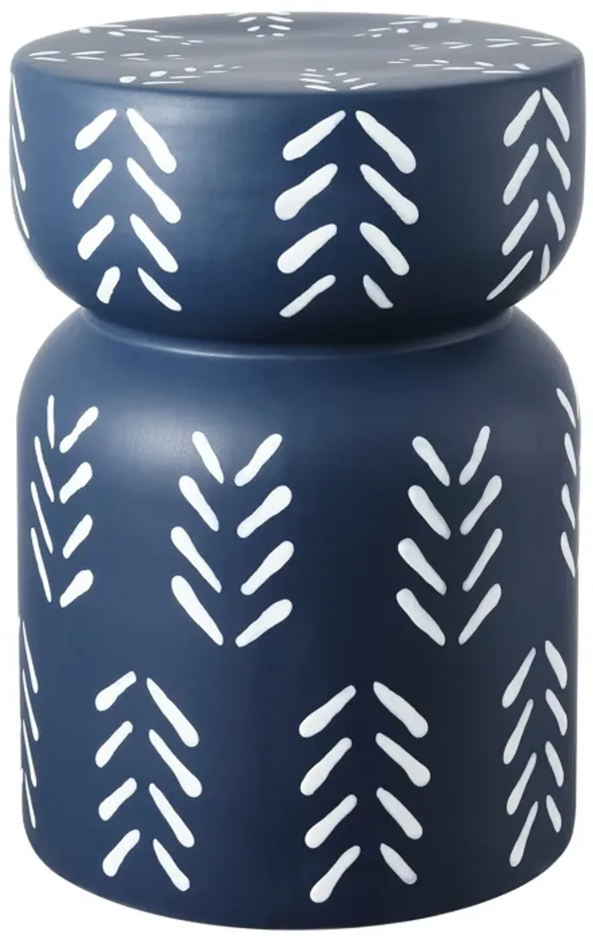 Kiri Modern Bohemian Arrow Pattern Drum Indoor/Outdoor Garden Stool