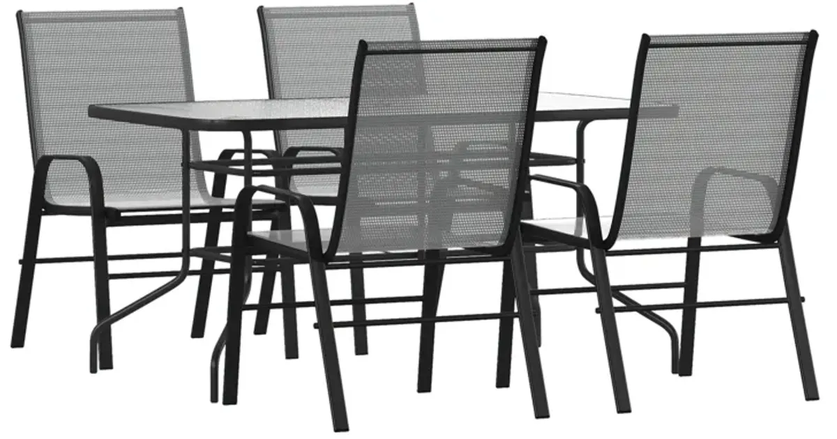 Flash Furniture 4 Flex Comfort Stack Chairs, 5 Piece Set, Brown