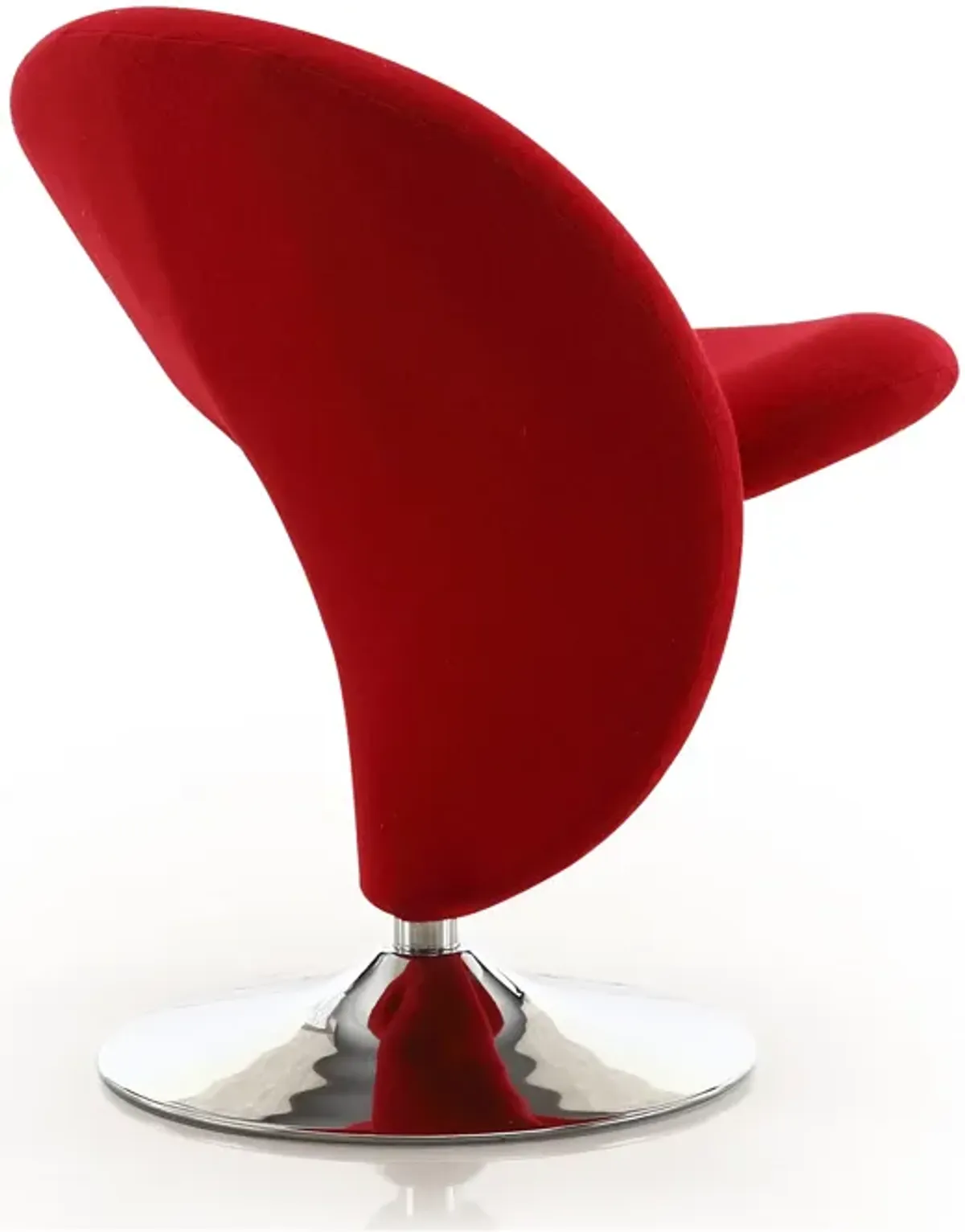 Curl Red Swivel Accent Chair