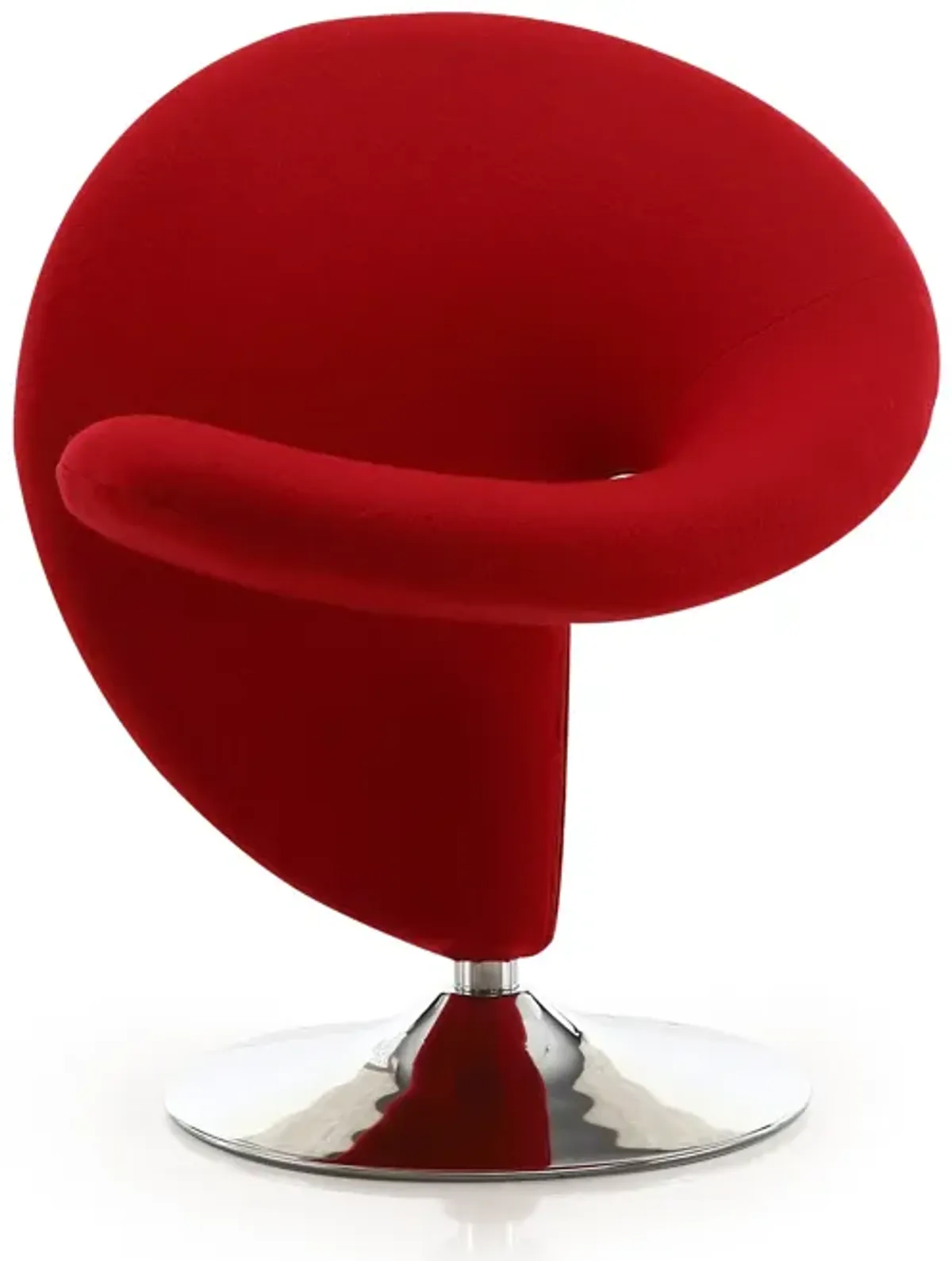 Curl Red Swivel Accent Chair