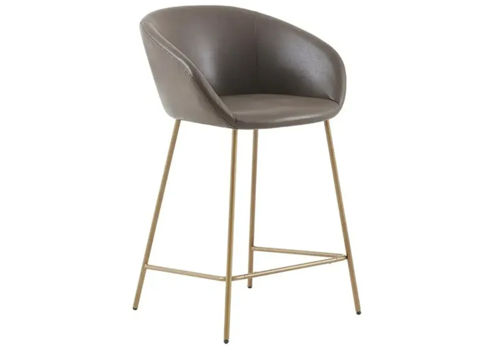 Belen Kox Upholstered Counter Stool with Brown and Gold Finish, Belen Kox